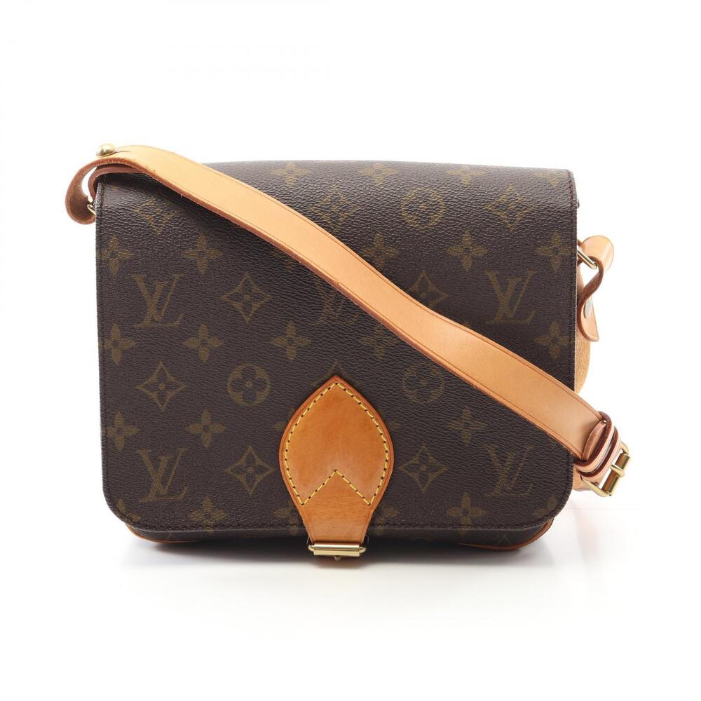 Louis Vuitton Cartouchiere Monogram Shoulder Bag Canvas Leather Brown